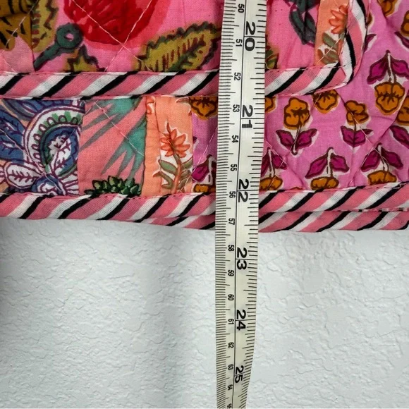 NWT Stella Impex Handmade Cotton Peach Patchwork Quilted Jacket Pink Small - Picture 8 of 10